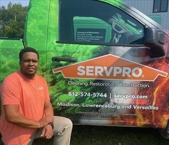 Loren pictured in front of our truck.