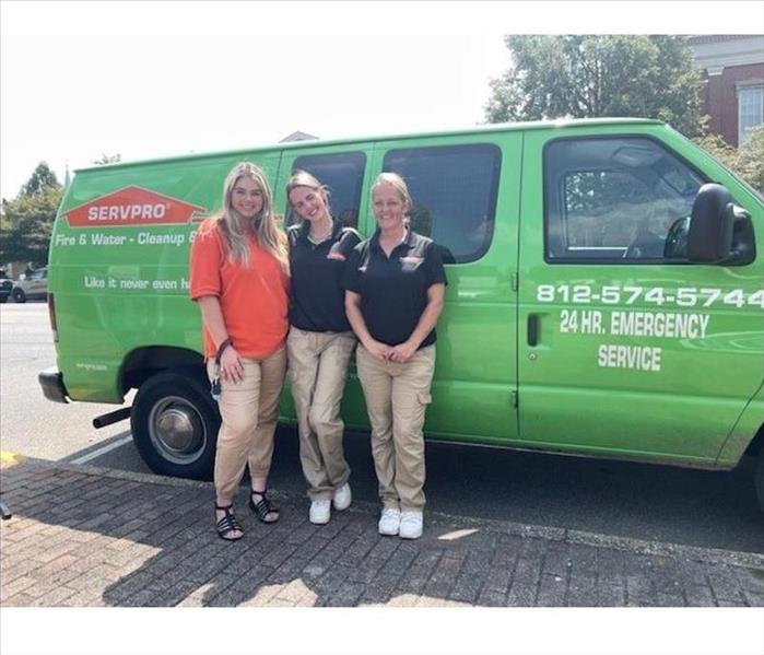 SAM, ANGELINA, & JESSIE IN FRONT OF OUR VAN.